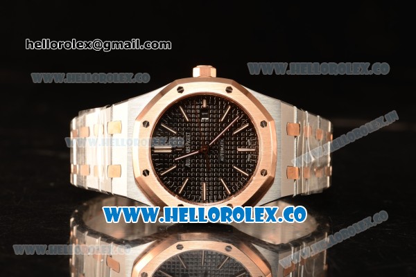 Audemars Piguet Royal Oak 41mm Two Tone Clone AP3120 Automatic Black Dial EF Best Edition - Click Image to Close